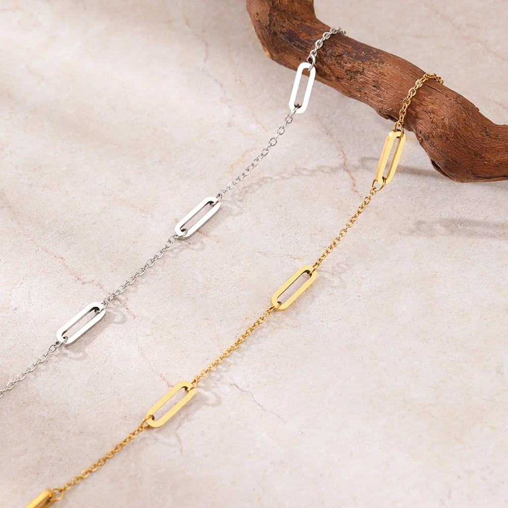 Stainless Steel Bracelets Minimalist Geometric Multiple Pendant Chains Fashion Texture Bracelet For Women Jewelry Party Gifts - Image 6