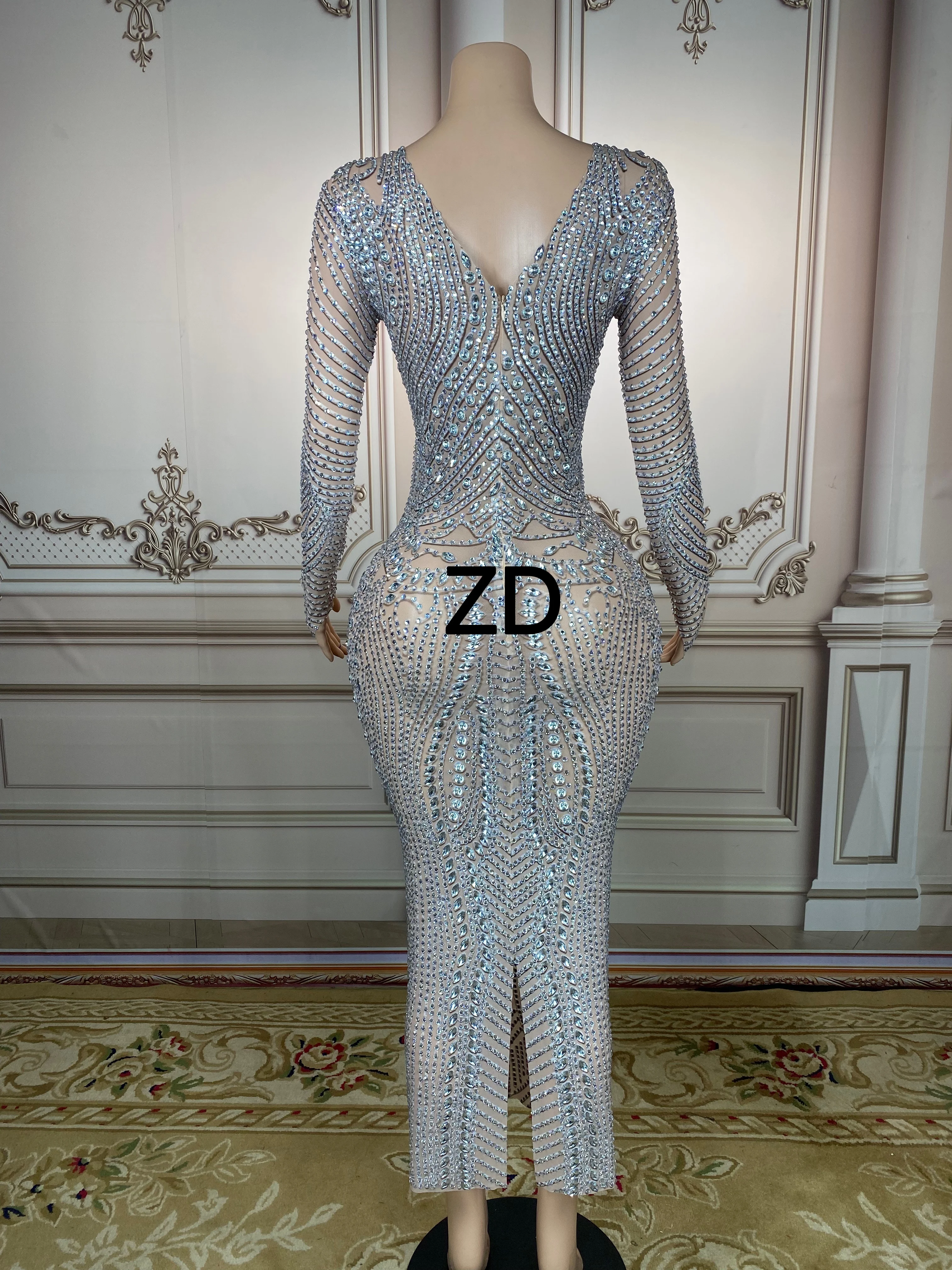 ZCMEB Vestido Transparente Plateado Brillante Vestido de Bailarina de Mujer  con Traje de Malla de celebración de Mujer (Color : Picture Color, Size : S  Code) : : Moda