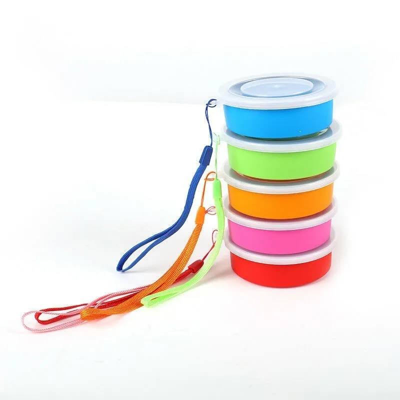 200ml Portable Silicone Retractable Folding Cup with Lid Telescopic Collapsible Drinking Cup Outdoor Travel Water 1Pc folding cup