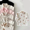 Girls Print Turtleneck T-Shirt Spring And Autumn Children's Cotton Long-Sleeve Basic Shirts Baby Kids Clothes New Top Tees 1