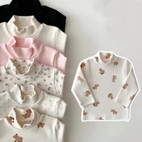 Girls Print Turtleneck T-Shirt Spring And Autumn Children's Cotton Long-Sleeve Basic Shirts Baby Kids Clothes New Top Tees 1