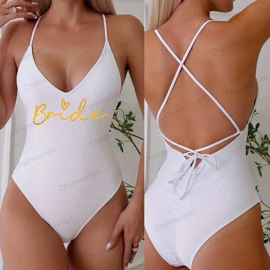 One Piece Swimsuit Women Swimsuit Sexy Padded One Piece Swimsuit Women Team Bride Swimwear