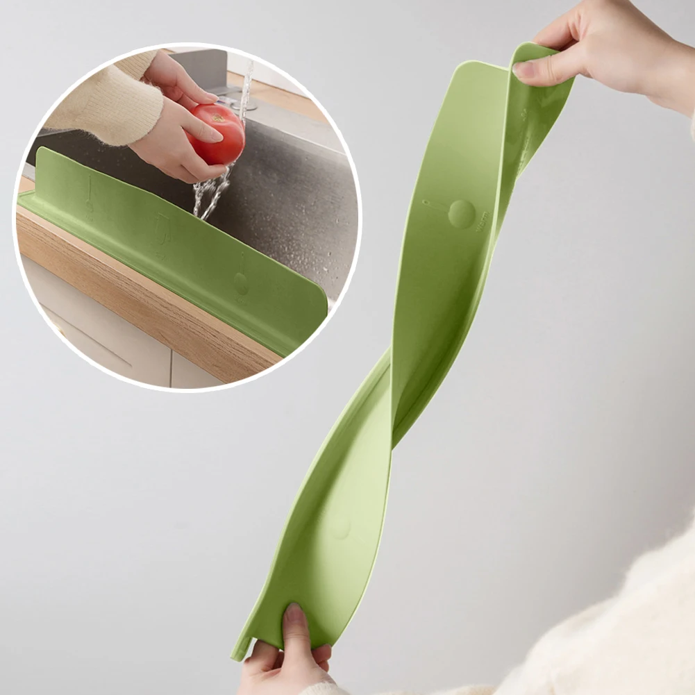 Silicone Sink Baffle Splash Guard Non Slip Strong Suction Splashing Water Baffle Countertop Water Baffle Bathroom Kitchen Tool