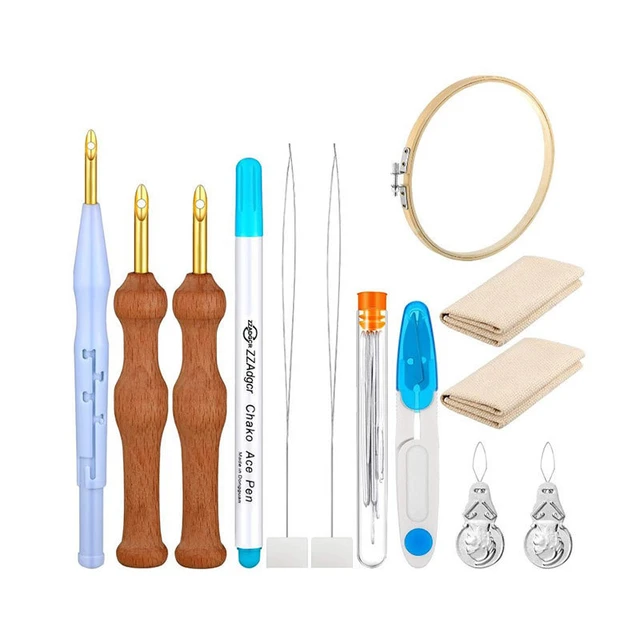 Punch Needle Embroidery Kits Adjustable Punch Needle Tool, Wooden