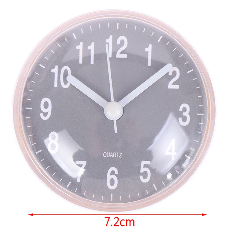 1PC Mini Sucker Wall Clock Bathroom Anti-Fog Waterproof Kitchen Toilet Small Quartz Table Clock Round Waterproof Shower Clock