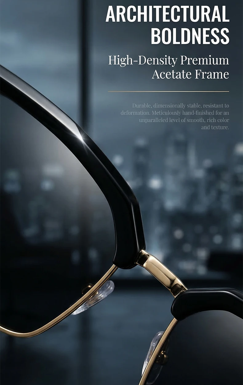 Oversized Square Steampunk Sunglasses Side Frame Angle