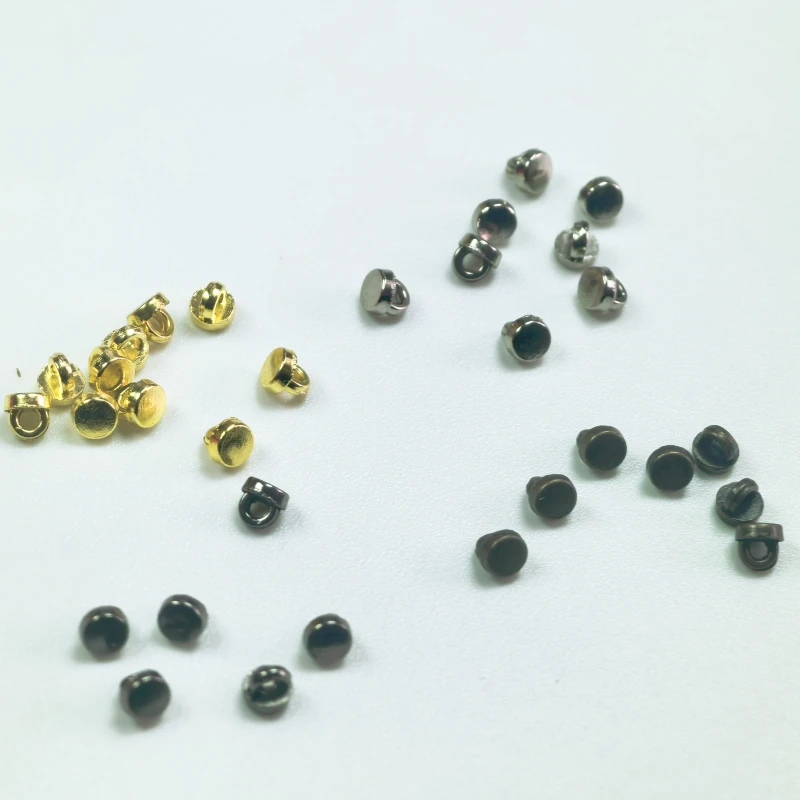 New 3mm 100-1000pcs Wholesale Mini Metal Flower Star Round Heart Tiny Button Sewing Doll Clothing Baby Coat DIY Doll Accessories 2