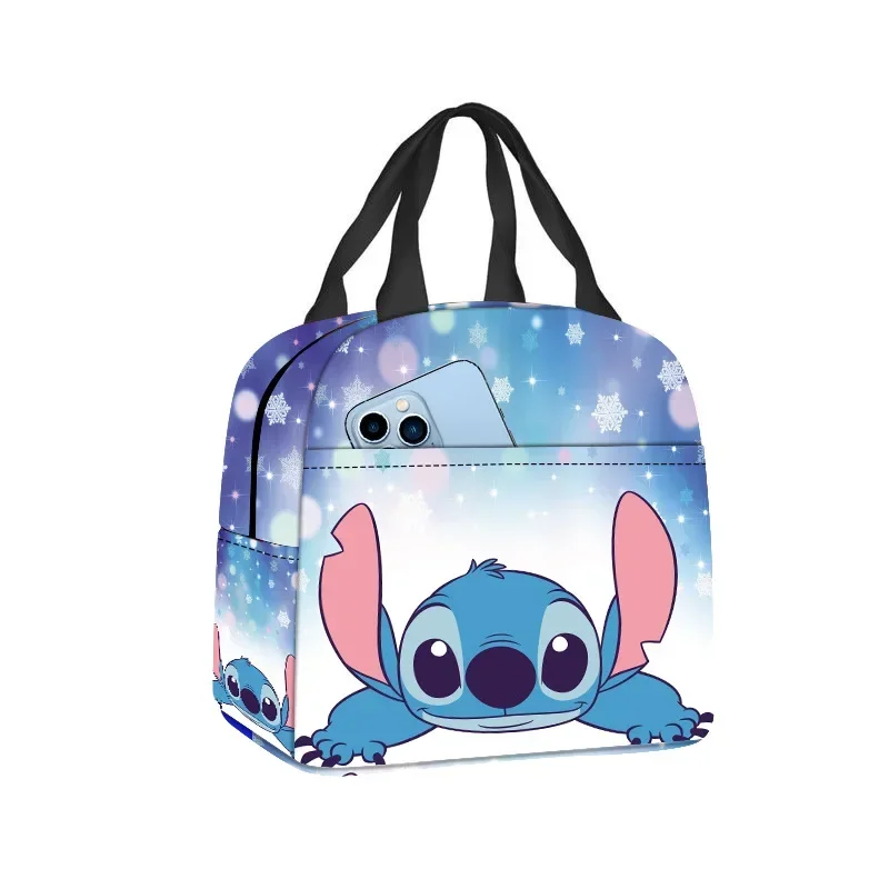 Disney Stitch Oxford Cloth Lunch Bag for Children Stitch Waterproof Insulated Outdoor Picnic Storage Box Cartoon Girls Handbag 6