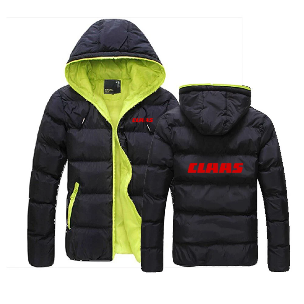 2023 New Men'S Claas Printing Winter Warm Cotton Casual Harajuku Hooded Down Comfortable Fashion Hoodies Zipper Jackets Coat