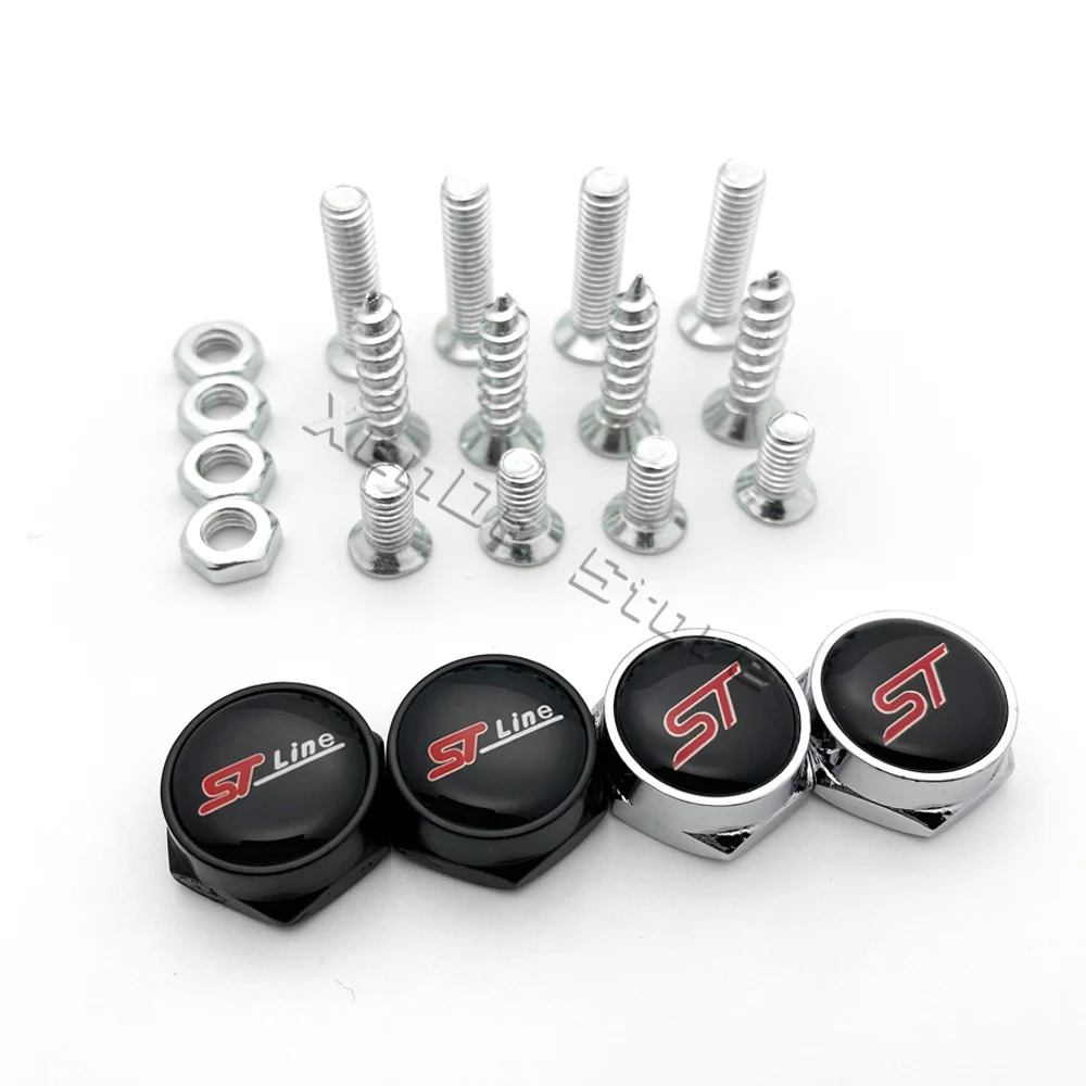

4Pcs Car License Plate Screws Bolts Frame For Ford ST Line Focus X 2 3 Mondeo Fiesta Kuga MK2 MK3 MK4 Escape Styling Accessories