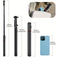 180cm Selfie Stick Tripod Aluminum Smartphone Tripod Stand All-in-1Extendable Phone Tripod for Video Recording/ Selfie/Vlog - Image 2