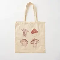 Four Cute Mushroom Friends Cotton Xia Canvas Bag Unisex Handbag Fabric Ladies Tote Grocery Fashion Printed Casual 1