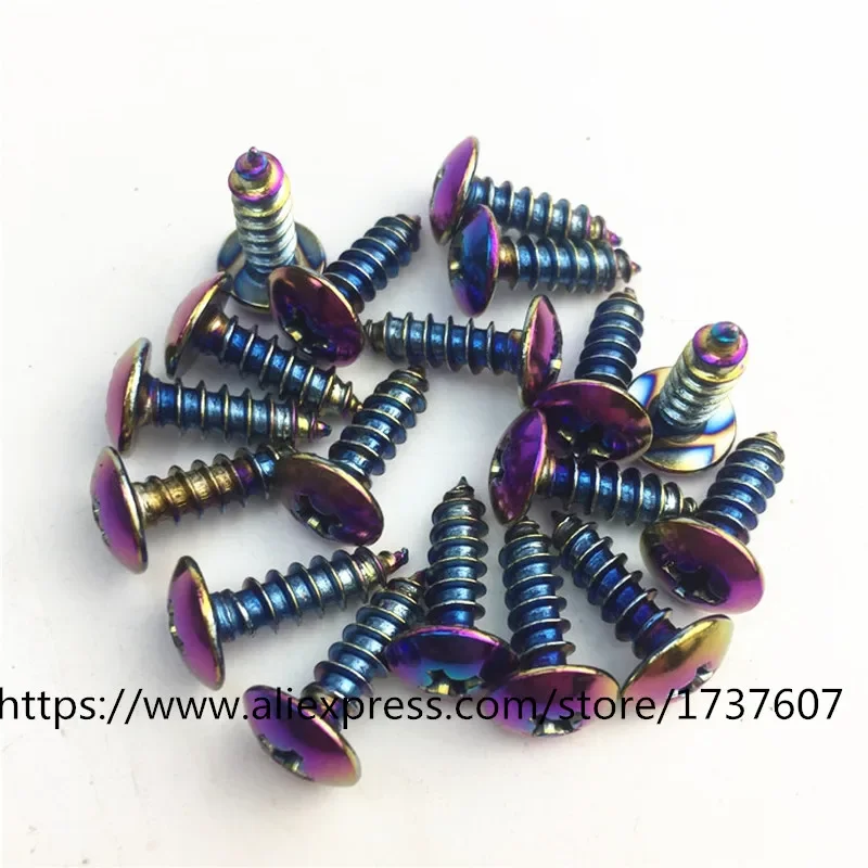 10pc/lot M5x16  motorcycle screw Rainbow color motorbike motor bicycle Motorcycle self-tapping screws  304 Stainless steel