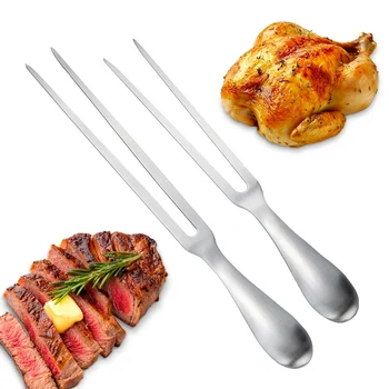304 Stainless Steel Meat Carving Forks 11in BBQ Serving Tools - Durable Ergonomic - Perfect for Kitchen Roasting Grilling Prep