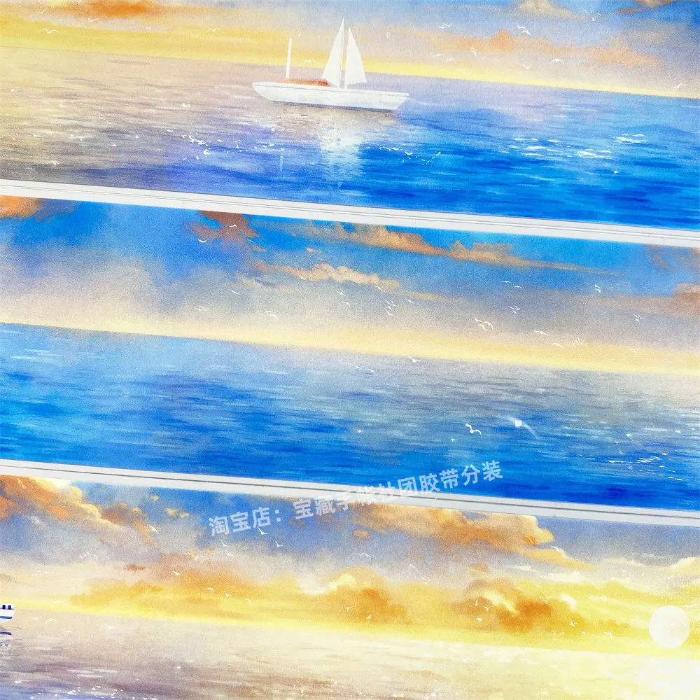 Washi Pet Tape A927 Muxia 바다 하늘 풍경 Chi Sea 고대 스타일 스크랩북 콜라주 Diy 카드 스티커 Diy 카드