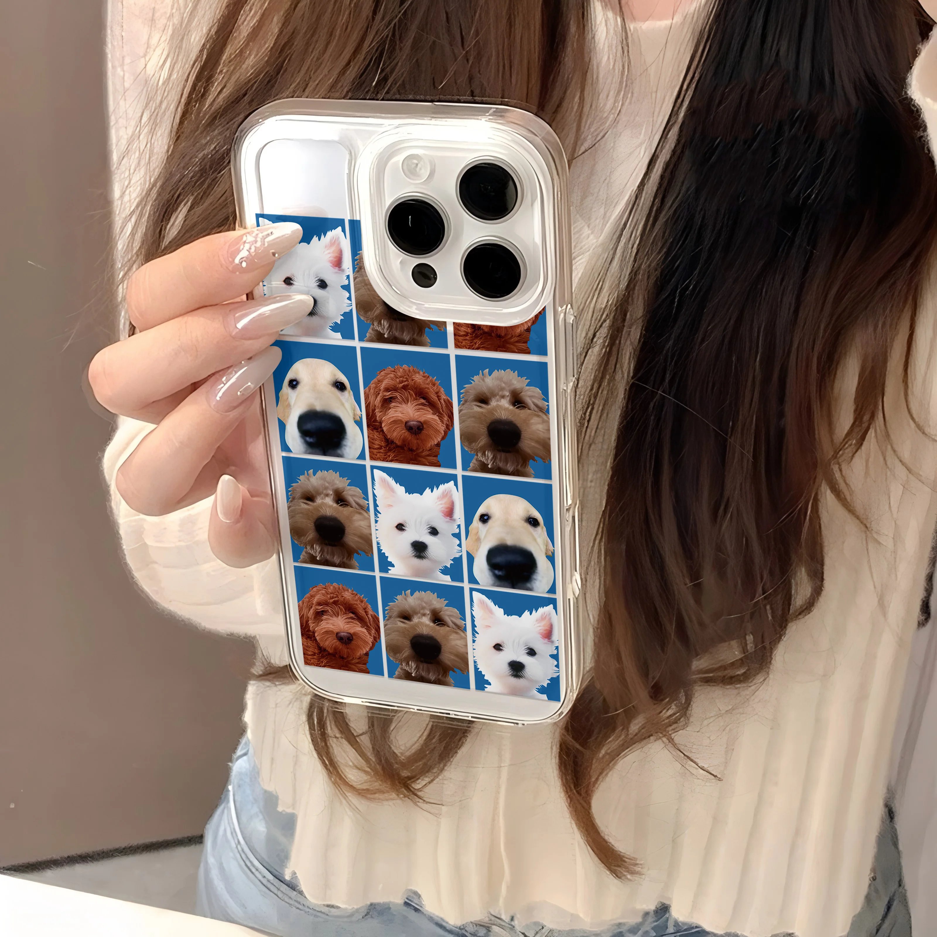 Korean Cute Cake Puppy Design Phone Case - Adorable INS Style Back Cover