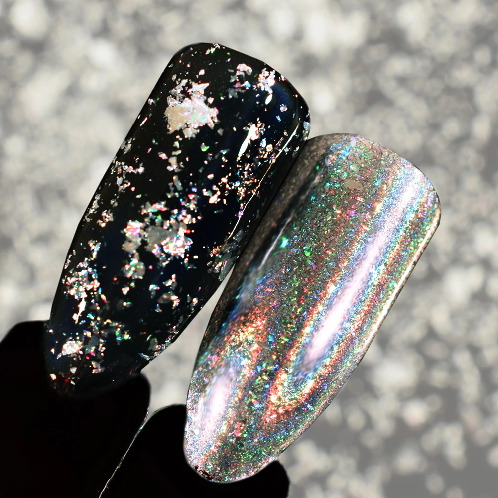 Magic Mirror Chameleon Glitter Nail Flakes Sequins Powder Gold Silver Red Irregular Paillette Nail Decoration SACB01-08