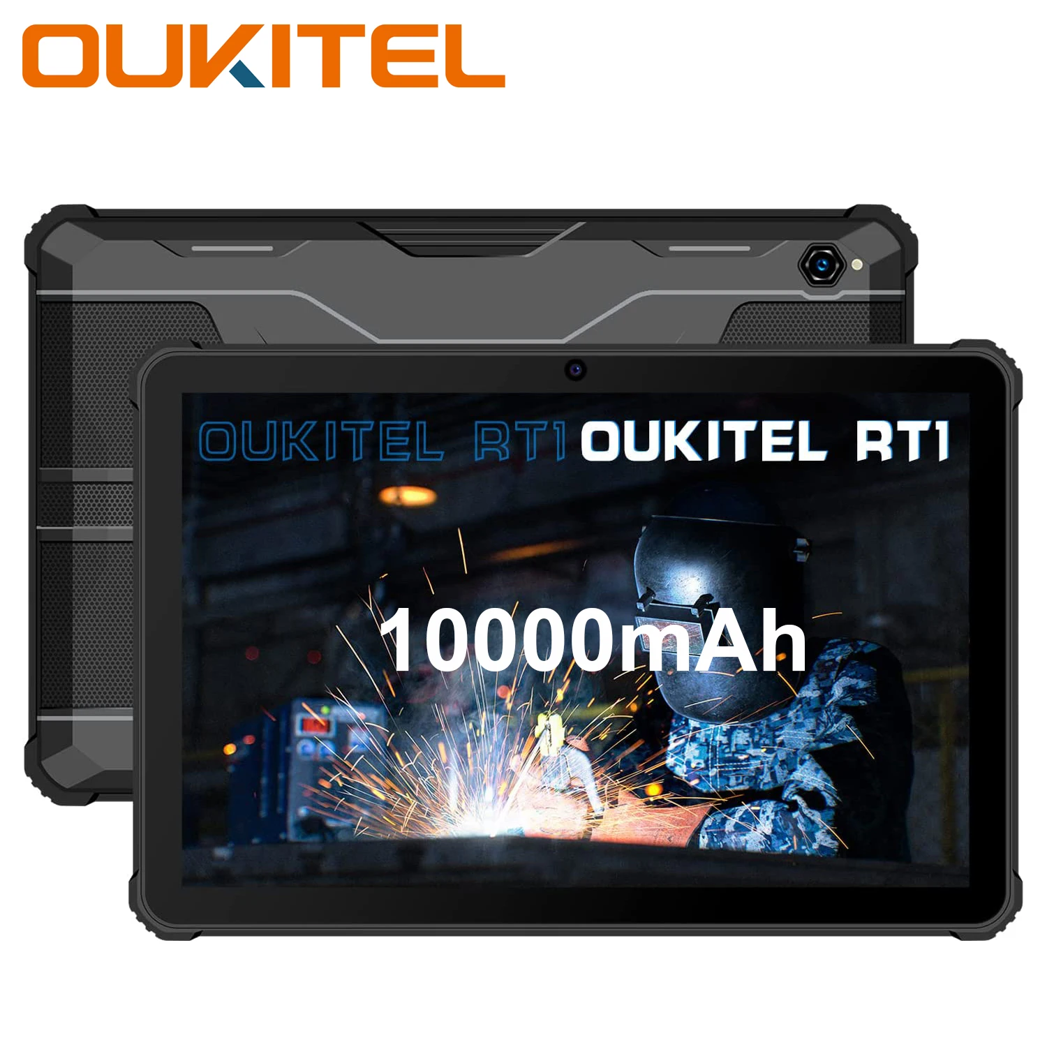 OUKITEL RT1防水タブレット10.1インチ10,000mAhの大容量バッテリー