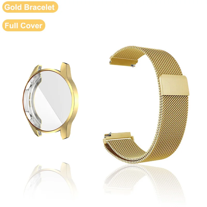 Magnetic Loop Smartwatch Band with Case and Screen Protector, 22mm/20mm Strap in Elegant Bracelet Design