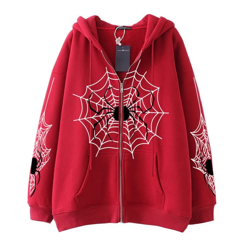 High-Quality-Gothic-Ins-Spider-Web-Y2K-Zipper-Women-s-Hoodies ...