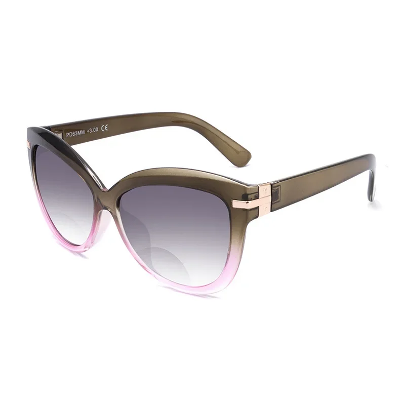 Luxury Cateye Polarized Bifocal Reading Sun Glasses Women Presbyopia Eyeglasses Cat Eye Sunglasses Diopter +1.0 To +3.0 3