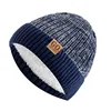 Unisex Two-Tone Winter Hats Add Fur Lined Men And Women Fashion Warm Beanie Cap Casual Winter Knitted Hats 6