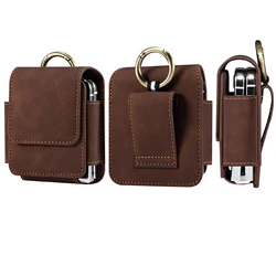 Leather Belt Clip Waist Bag | Men's Holster Pouch for Vivo X Flip (Coffee)