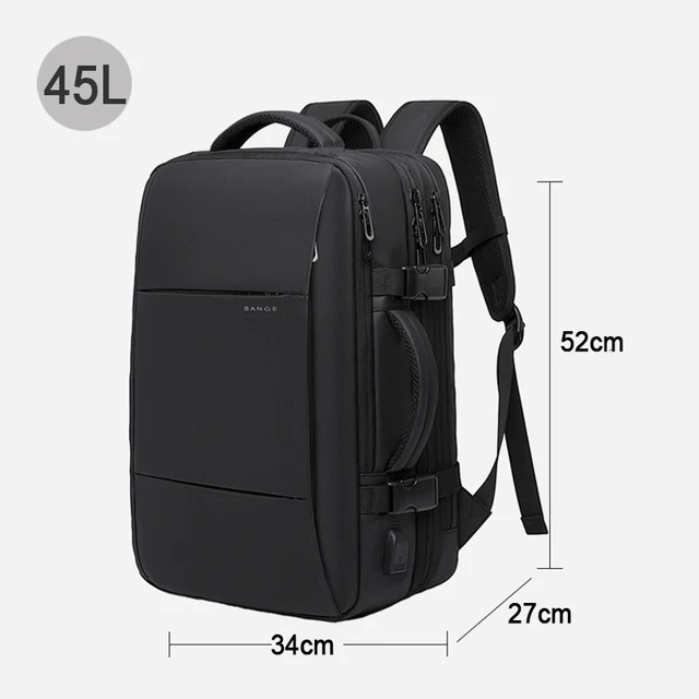 BANGE Mochila para portátil para hombre, mochilas de viaje de negocios con  puerto de cargador USB, mochila de equipaje de mano para fin de semana