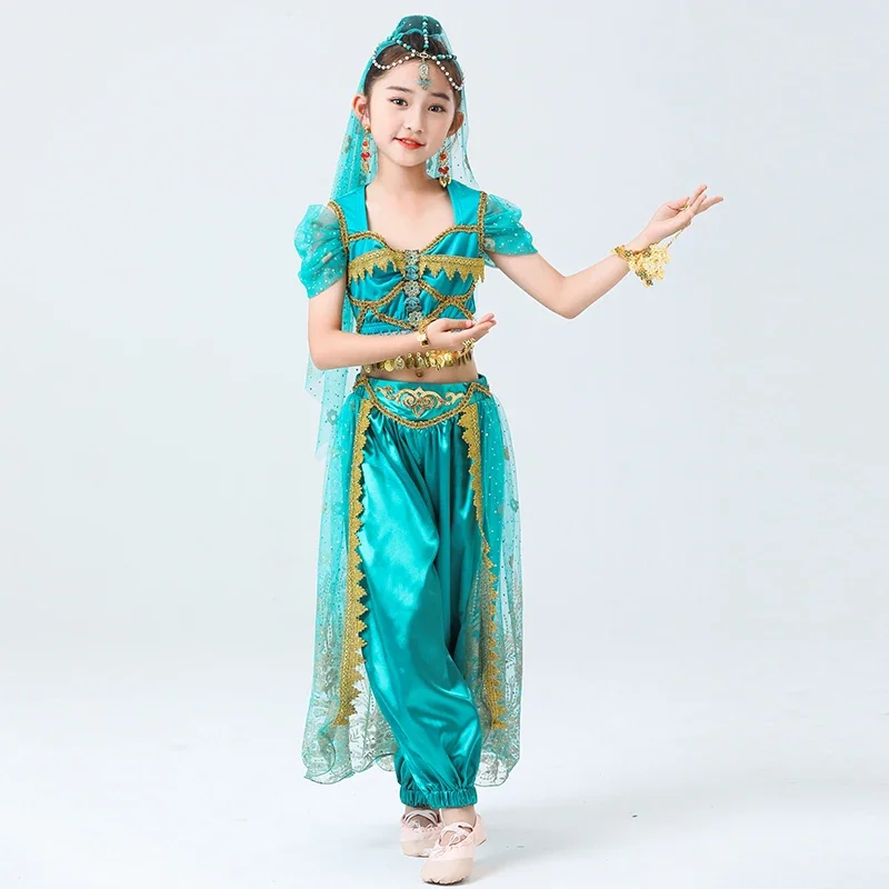 

Children's Belly Dance Jasmine Princess Costume Indian Dance Aladdin Magic Lamp Girl Performance Various Option Dance Costume