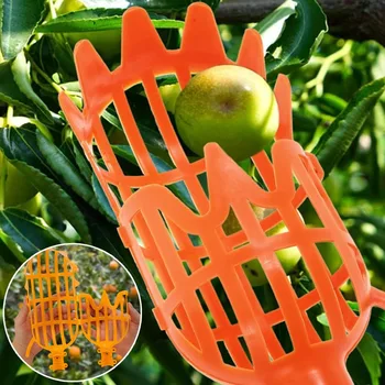 1/5x Fruit Picker High-altitude Fruit Collection Plastic Fruit Picking Device Loquat Bayberry Hand Catcher Tools Gardening Tool