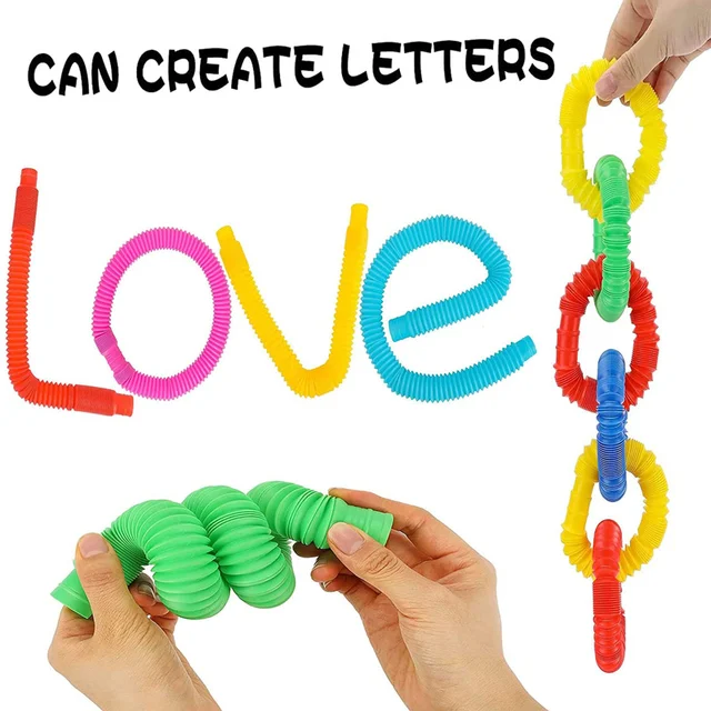 Fidget Toys Plastic Pop Tube Coil Children'S Creative Magical ToysCircle Funny Toys Early Development Educational Folding Toy 2