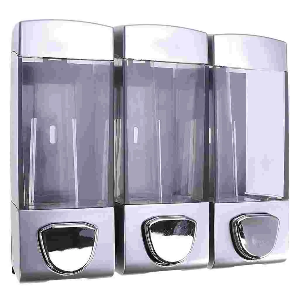

Wall-mounted Soap Gel Dispenser Hair Conditioner Pump Three Outlets Bottle Simple Shampoo Holder for Hotel Bathroom Shower
