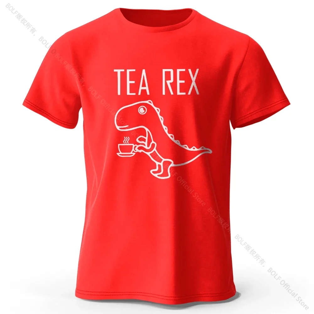 Tea-Rex Dinosaur Unisex 100% Cotton T-Shirt - Soft, Breathable, Fun & Quirky Short Sleeve Tee