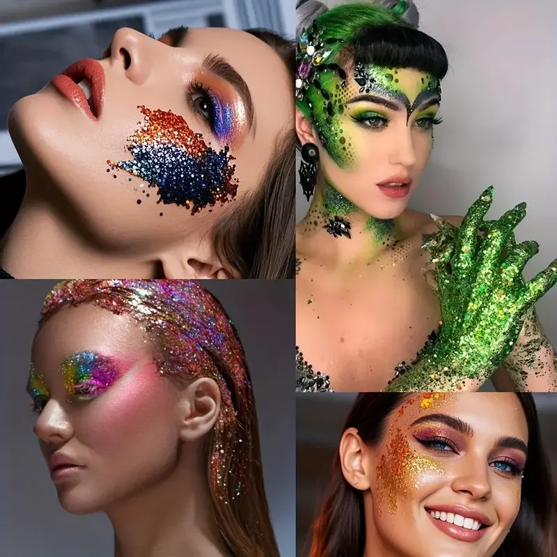 Chameleon Glitter Gel Sequins for Eye & Body Hair Makeup Long-Lasting Shimmer Face Make Up Decorations for DIY Art & Parties