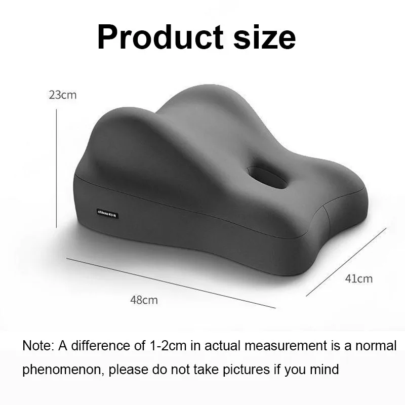 Butt Cushion Adults Lumbar Support Pillow Orthopedic Memory Foam Thickened Hip Seat Pad Sitting Lying Bed Car Rest Pillow
