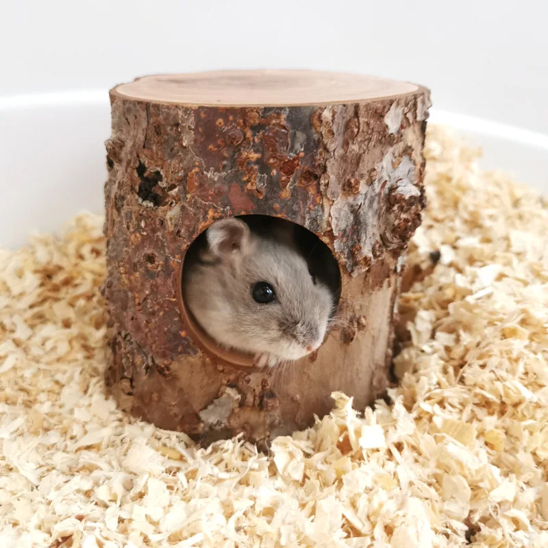 Hamster Escape Nest Wooden Nest Natural Teeth Grinding Supplies Golden Wire Bear Tree Cave Landscaping Supplies small pet tunnel,hamster cage tunnel,hamster toy maze