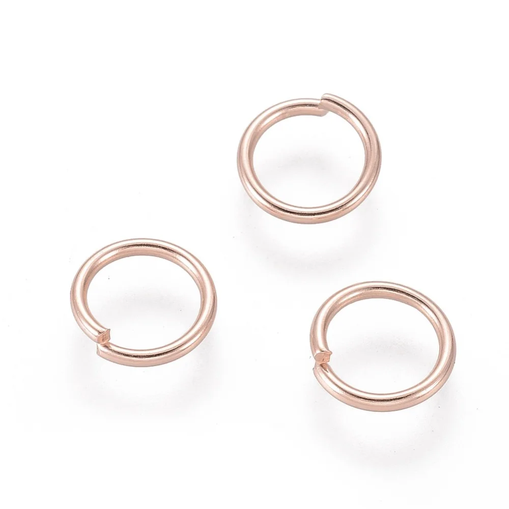 

20pc 304 Stainless Steel Open Jump Rings Rose Gold 18 Gauge 8x1mm Inner Diameter: 6mm