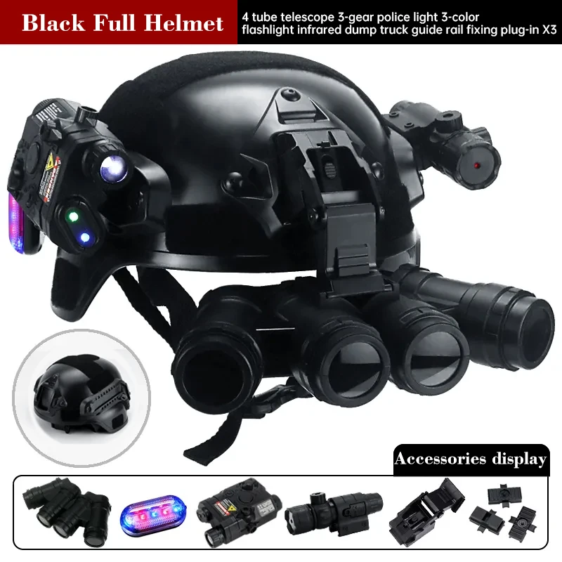 Children's Helmet Toys Kids Outdoor Military Fan Rail Helmet Toys Peace Elite Tactical Helmet Full Set Toys 5