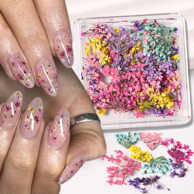 Japanese Style Dried Flower Nail Art Decorations