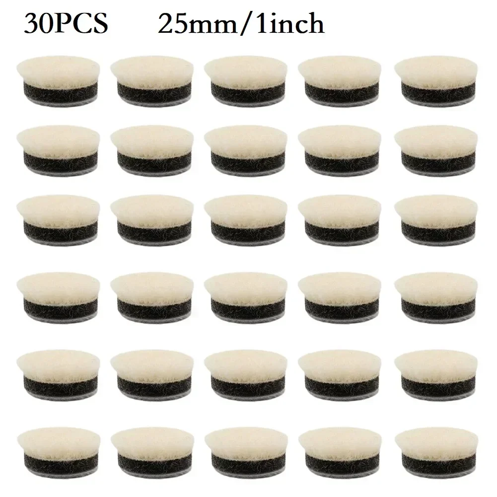 1 inch Polishing Pads 30Pcs White Automobile Wool Grooving Polisher Sandng Supplies Cleaning Finishing For Car