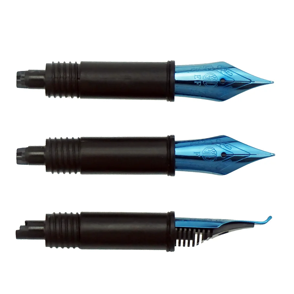 2PCS/3PCS Metal Hongdian Fountain Pen Nibs Original EF/F/Bent Black/Silver/Blue Spare Pen Nibs for Hongdian Black Forest 6013