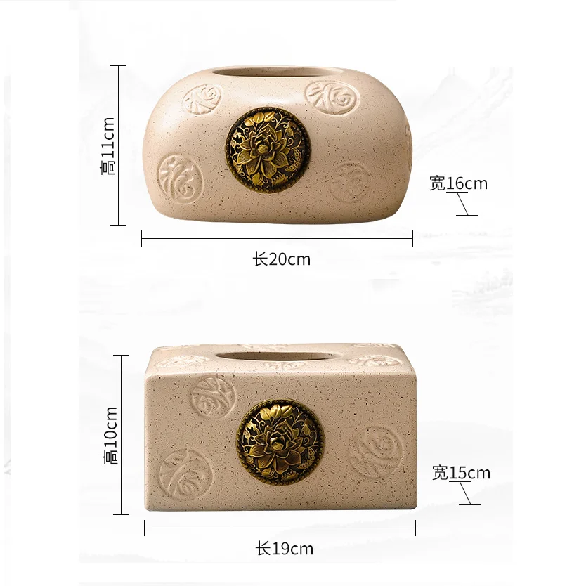Ceramic tissue box, light luxury high-end living room, household coffee table, dining table paper, drawer paper box, high-end se 5