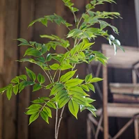 76-140cm Large Artificial Ficus Tree Branch Fake Lacquer Tree Plastic Banyan Plants Green Tall Palm Leaves For Home Garden Decor 5