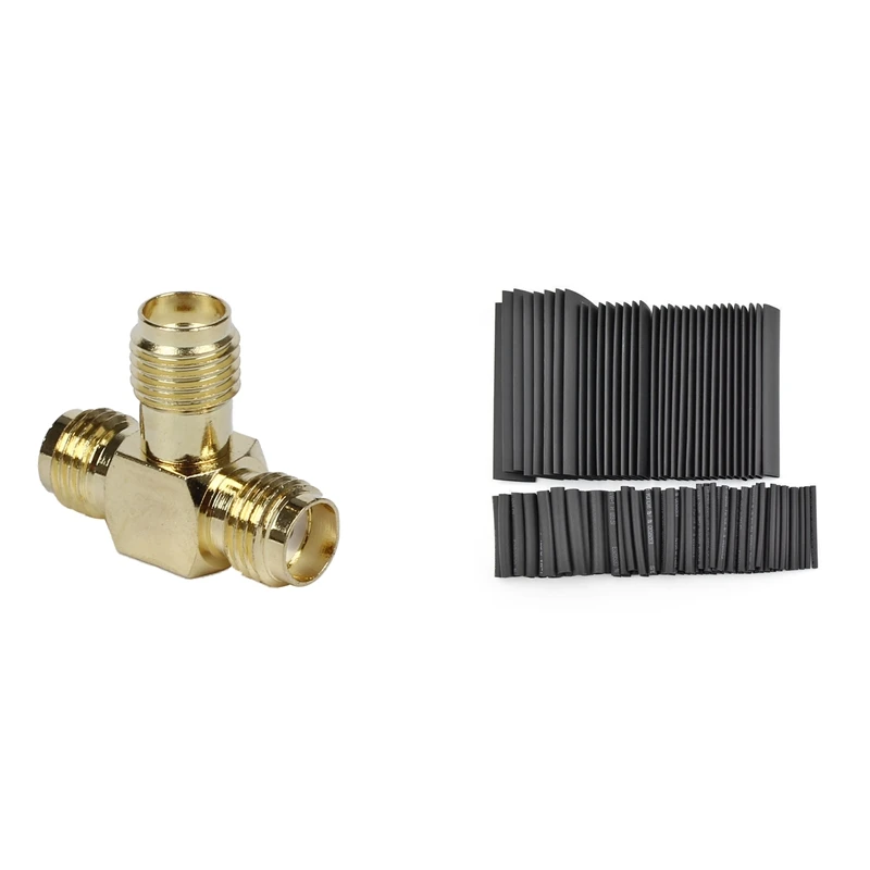 

1 шт., гнездовой разъем SMA на два гнезда SMA, тройной Т-образный адаптер и 127 шт., набор в ассортименте трубок для термоусадочной трубки