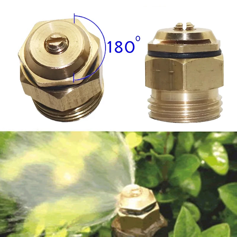 5Pcs Brass 180&deg; Refraction Nozzle 1/2" Male Thread Watering Sprayer Garden Lawn Flowerbed Flower Vegetable Irrigation Sprinklers