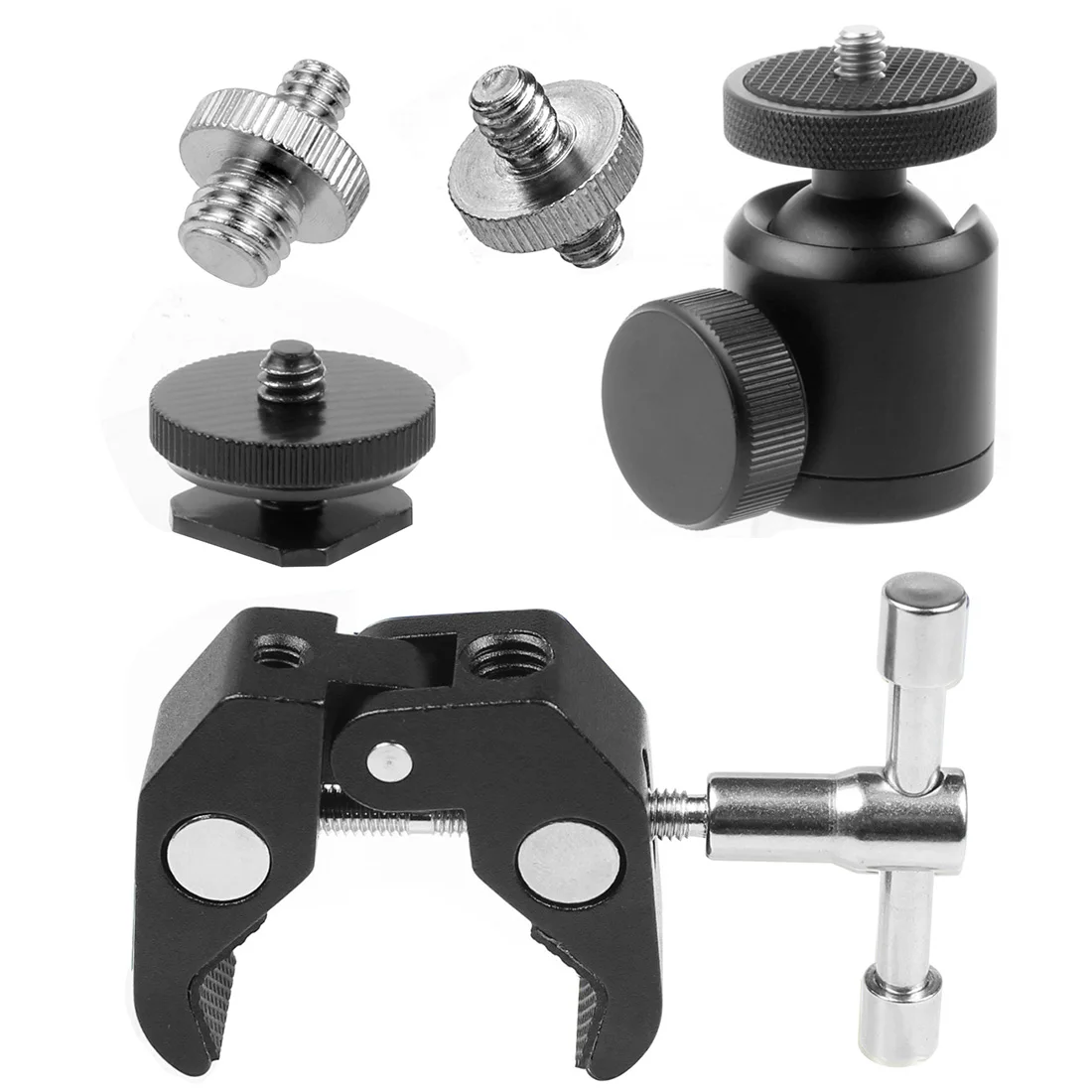 Super Clamp Mount Holder with Tripod Ball Head Adapter for Gopro For Insta360 DS