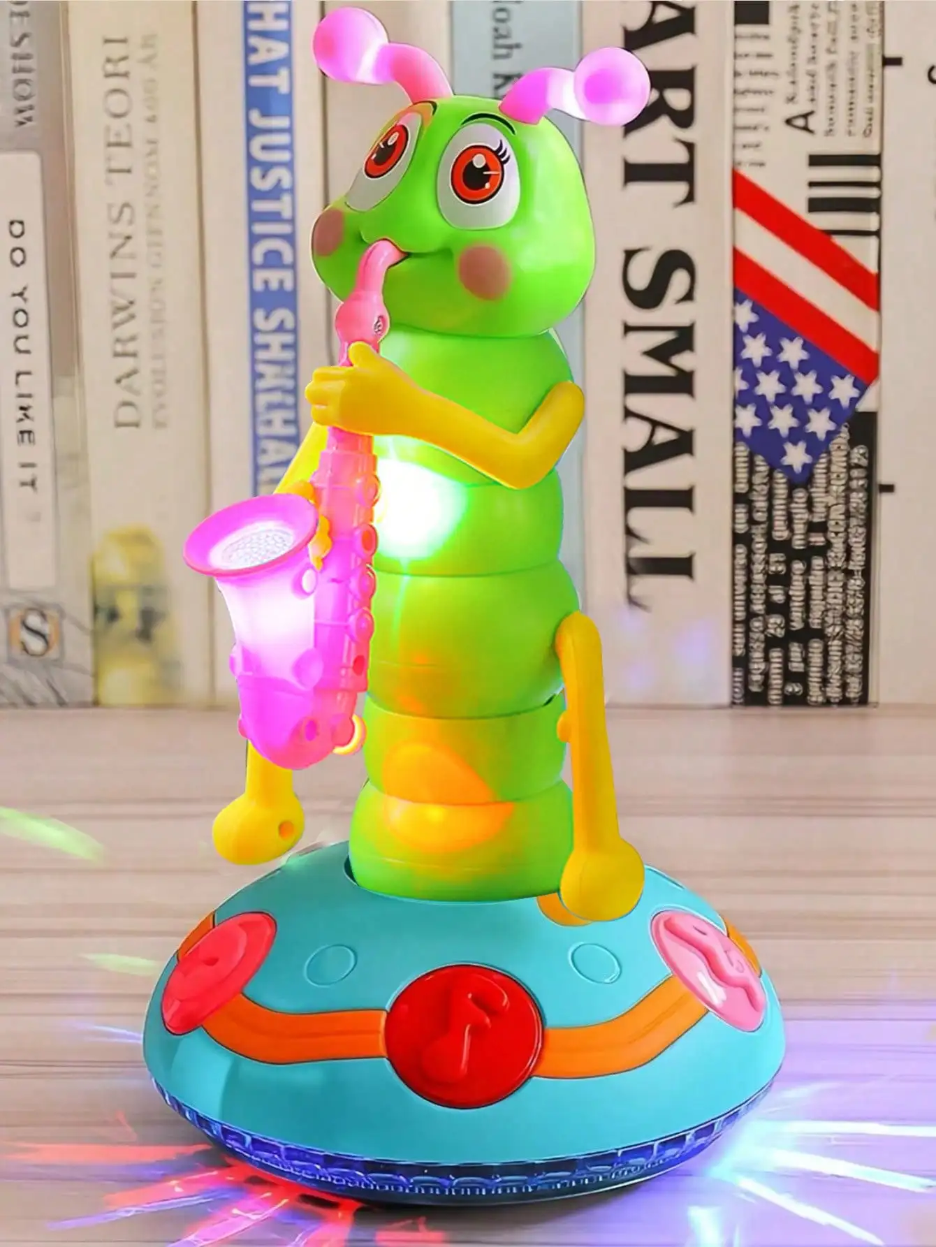 Light-up musical saxophone caterpillar