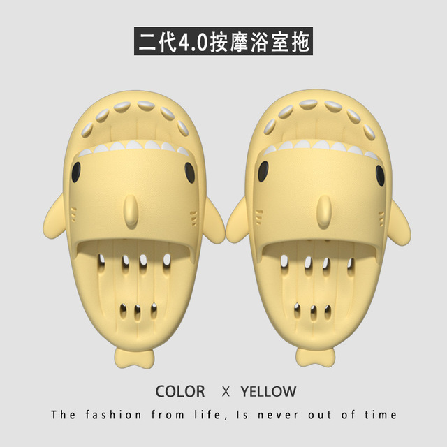 46 47 4cm Thick Sole Bath Shark Slippers Man Women 2022 Summer Antiskid Hollow Out Home Indoor Household Man Slippers
