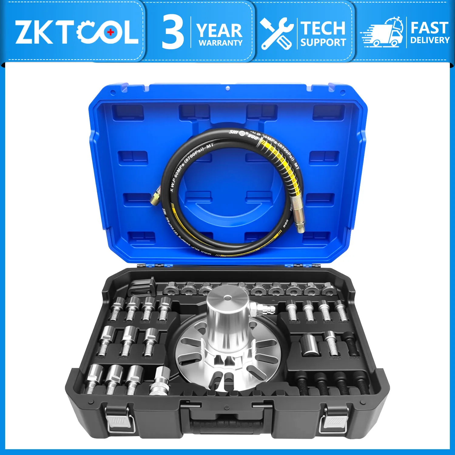 Hydraulic wheel hub bearing drive shaft puller for all models, front wheel drive axle half shaft removal tool kit