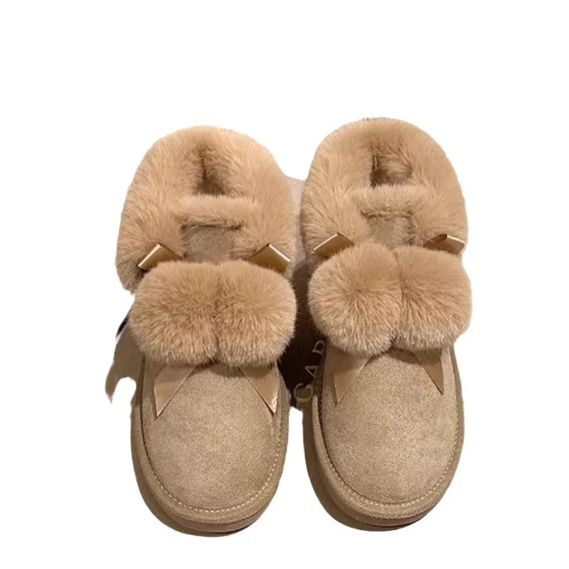 Women's Winter New Snow Boots Women's Cute Plush Comfortable Warm Cotton Shoes Women's Fashion Thick Sole Plush Ankle Boots